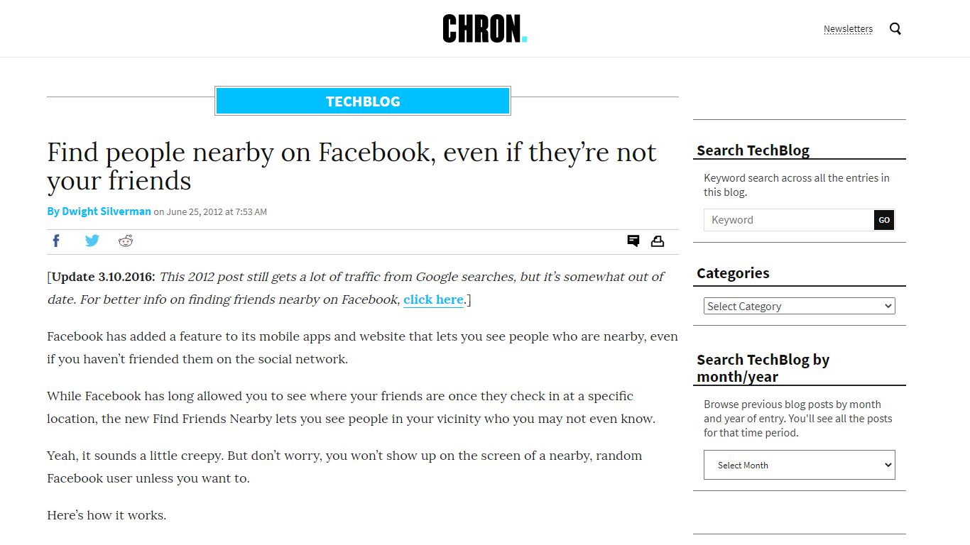 Find people nearby on Facebook, even if they’re not your friends